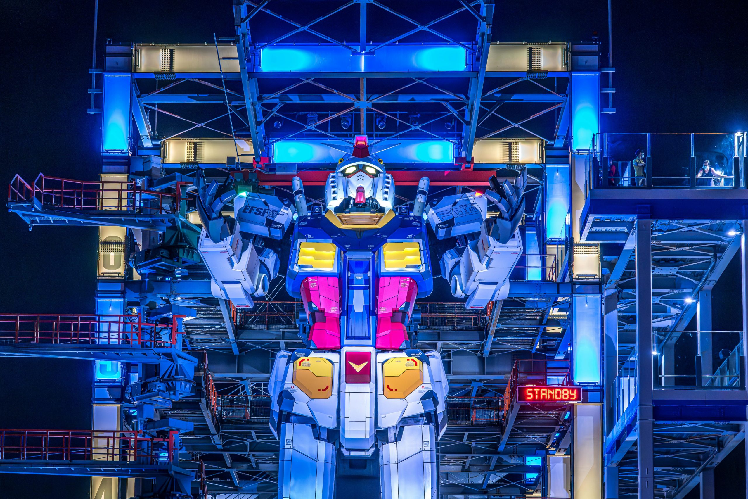 Kostenloses Stock Foto zu beleuchtet, beleuchtung, Gundam-Fabrik